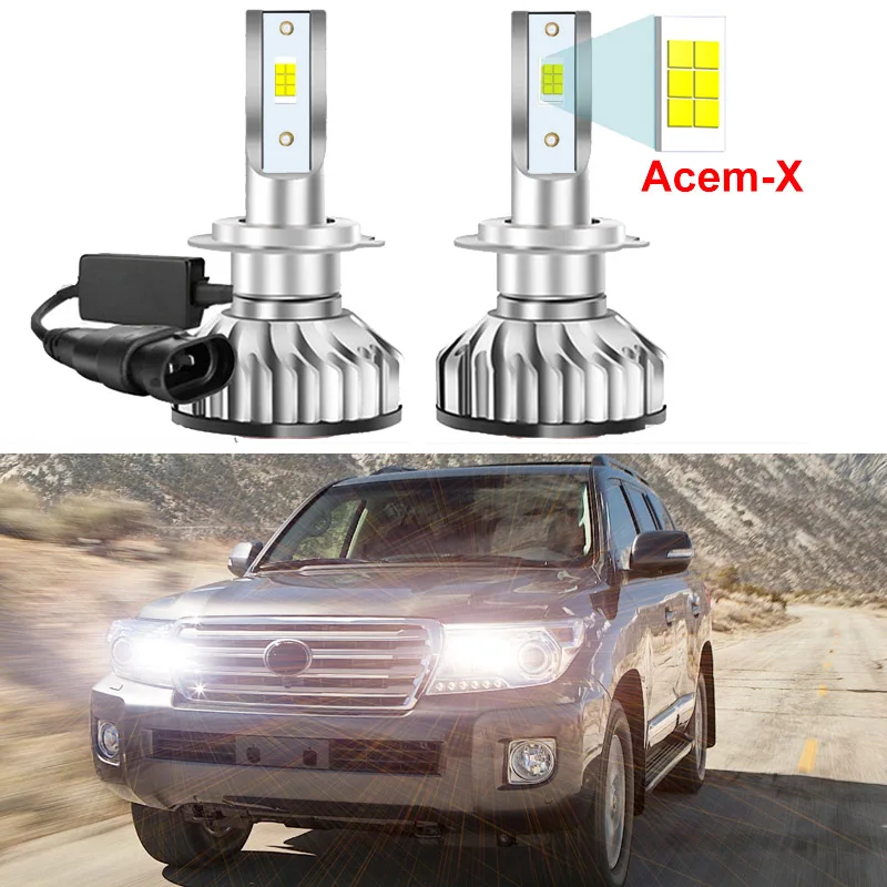 2Pcs Super Bright Auto Car Led Headlight For Toyota Land Cruiser 200 2007-2015 High Low Beam Car LED Headlamp Light ZES Chips