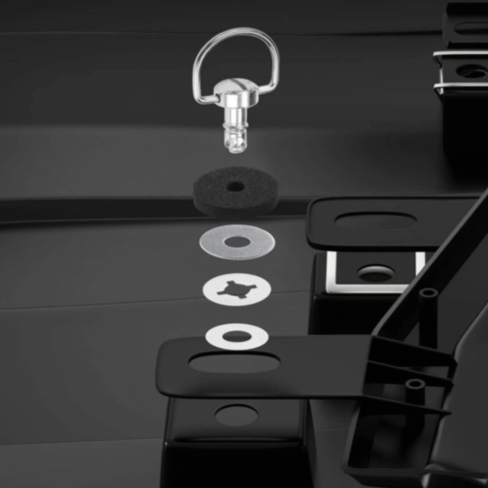 4 Pieces UTV Roof Mounting Kit with Loop Fastener Secure Roof Screw Mounting Kit Hardware Heavy-Duty Compatible