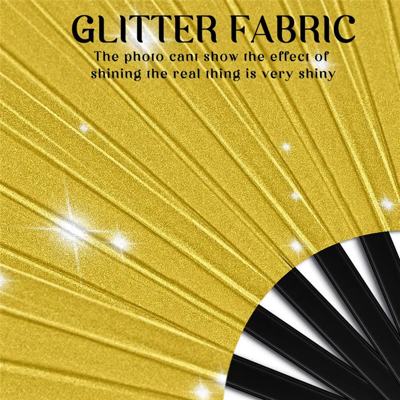 

Fan 3Pcs Hand Fan Glitter Hand Fan Decorative Folding Fans Handheld Festival Fan with Bag for Women Club Dance Party