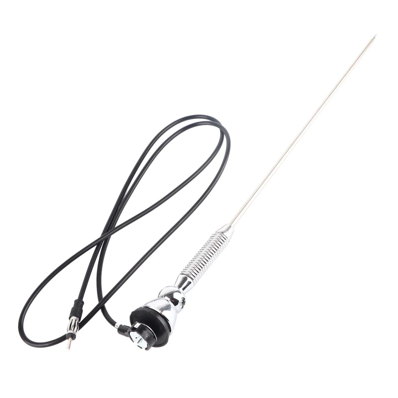 

Universal Car Roof Mount Mast Antenna Fender Radio AM/FM Signal Aerial Amplified Antenna Spring Soft Rod 180°Swivel