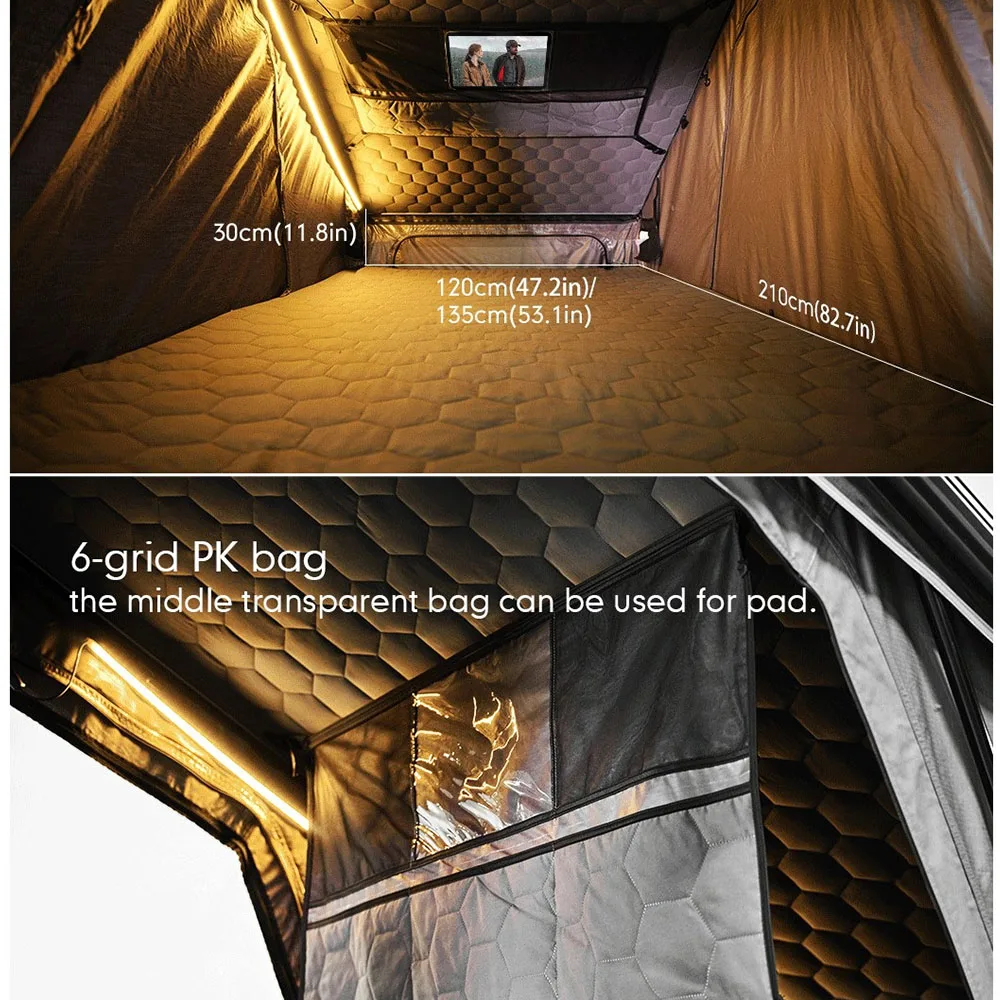 Custom Rugged All-Weather Overland Tent with Reinforced Steel Frame & Gas-Assist Opening Car Roof Tent Customized view 6