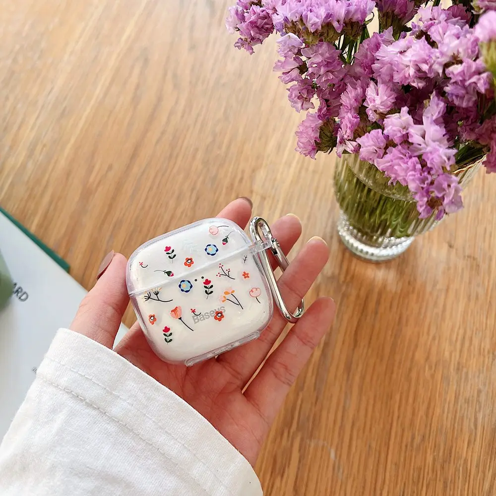 Cute Astronaut Smile Protective Earphone Case for Baseus E8 TWS Bluetooth Headphones Boxs Baseus E3 E8 Earbuds Cover With Hook