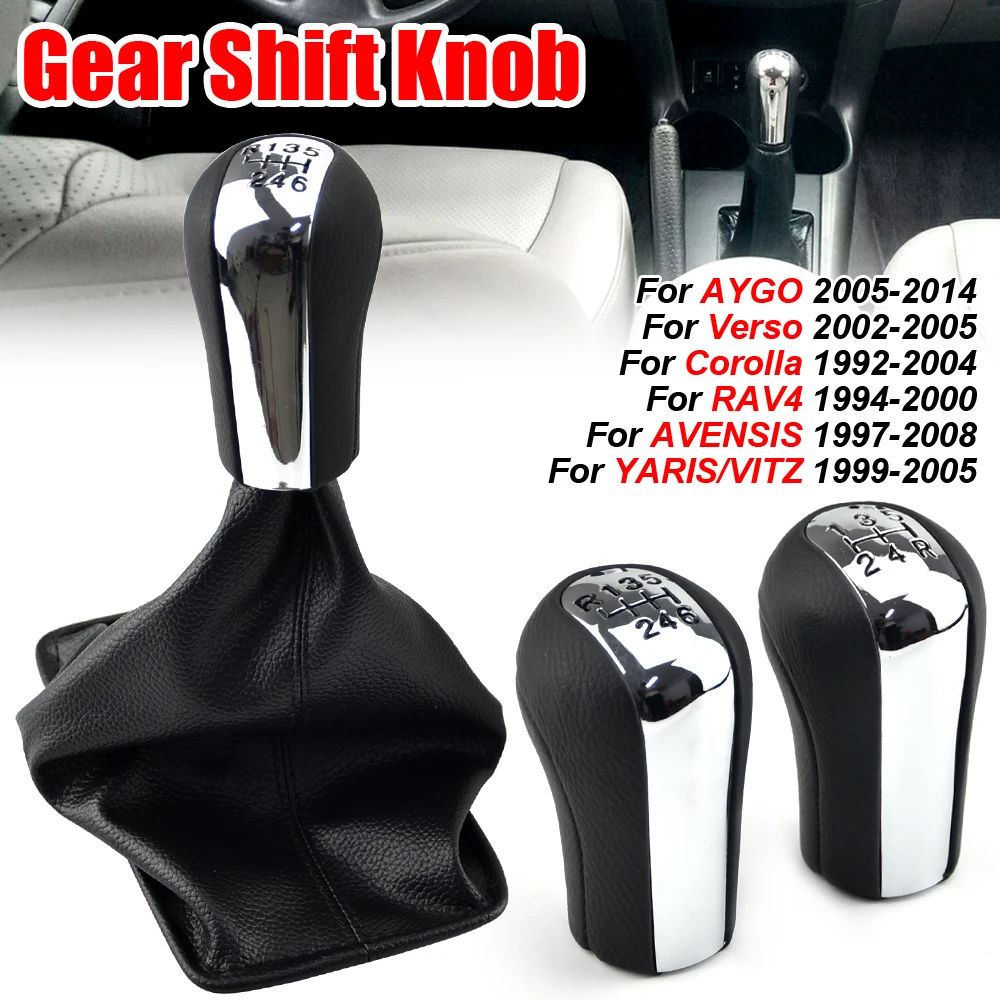 

Manual 5 6 Speed Gear Shift Knob For Toyota YARIS Corolla Verse RAV4 AVENSIS YARIS VITZ Dustproof Cover Gaitor Boot Collar