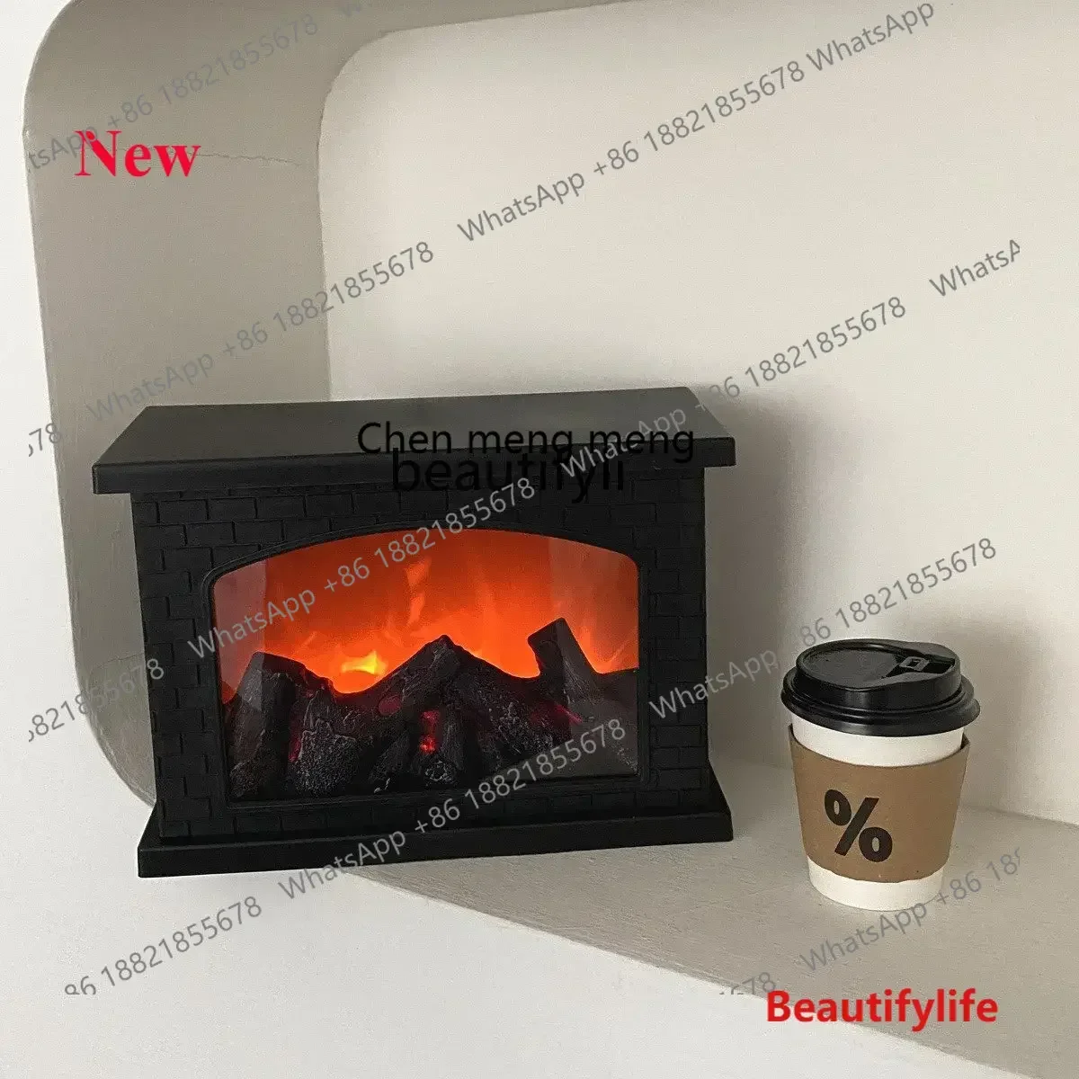 

cn8350 LHY yj Autumn and Winter Ambience Light Small Night Lamp New Year Home Soft Burning Fireplace Flame Lamp
