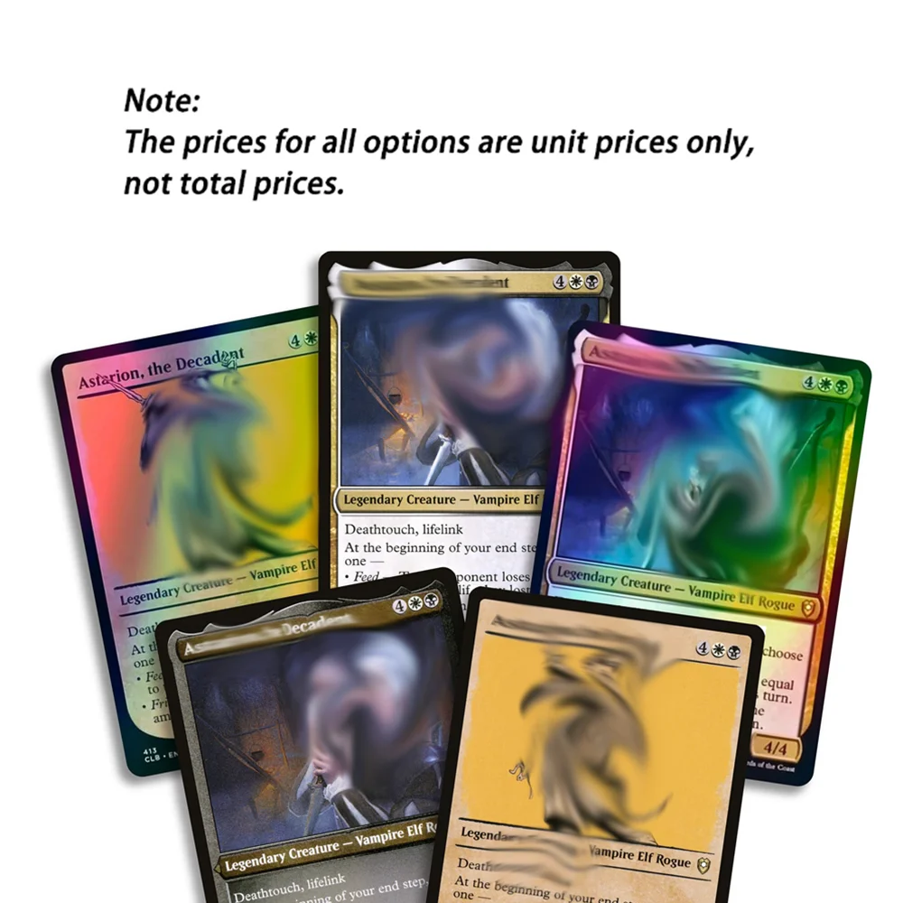 Le carte personalizzate tra cui le carte da gioco olografiche/non olografiche/regolari sono disponibili per la personalizzazione basate sull'immagine fornitura