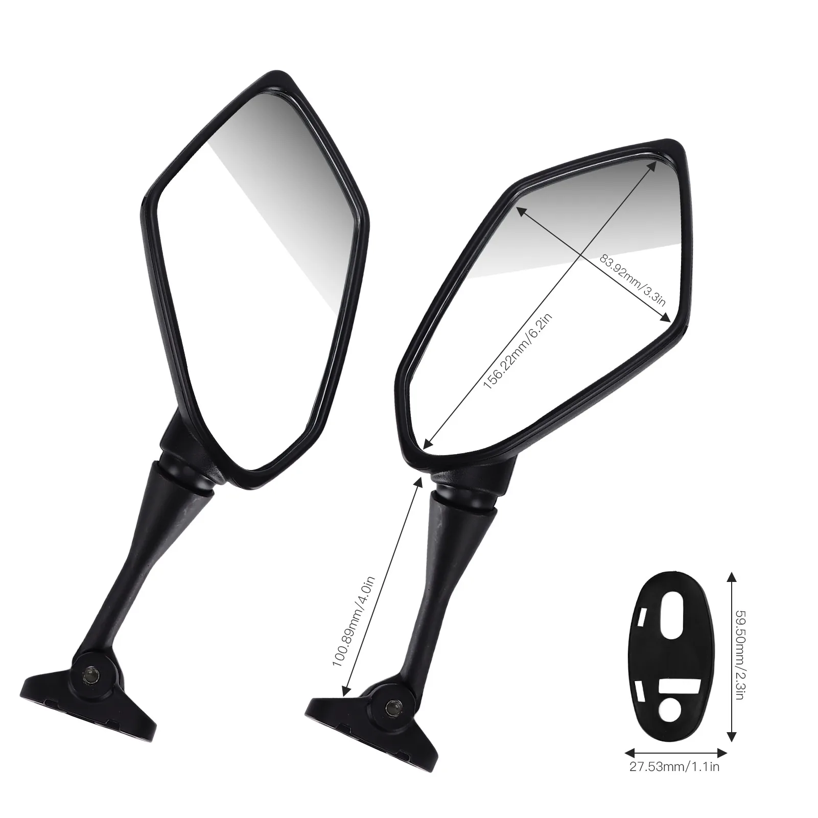 Pair Motorcycle Rearview Mirrors Left Right Replacement for CBR600RR CBR600 F4 F4I CBR1000RR CBR250R Motorcycle Rearview Mirror