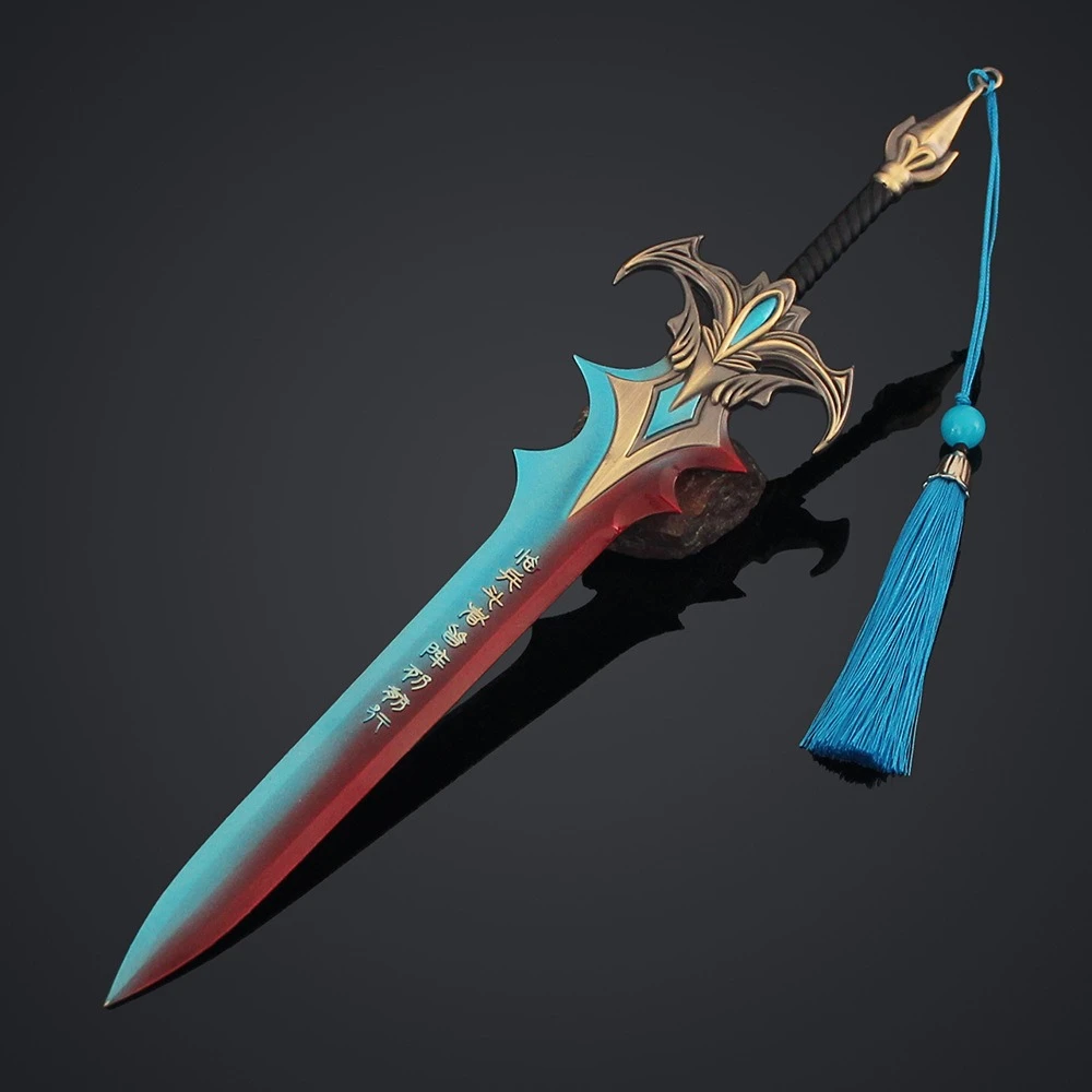 30 cm Kalte Waffen Serie Zhuxian Schwert Antike Umgebung des Gottes Peripherie Metall Modell Zubehör Ornament Sammlung Spielzeug