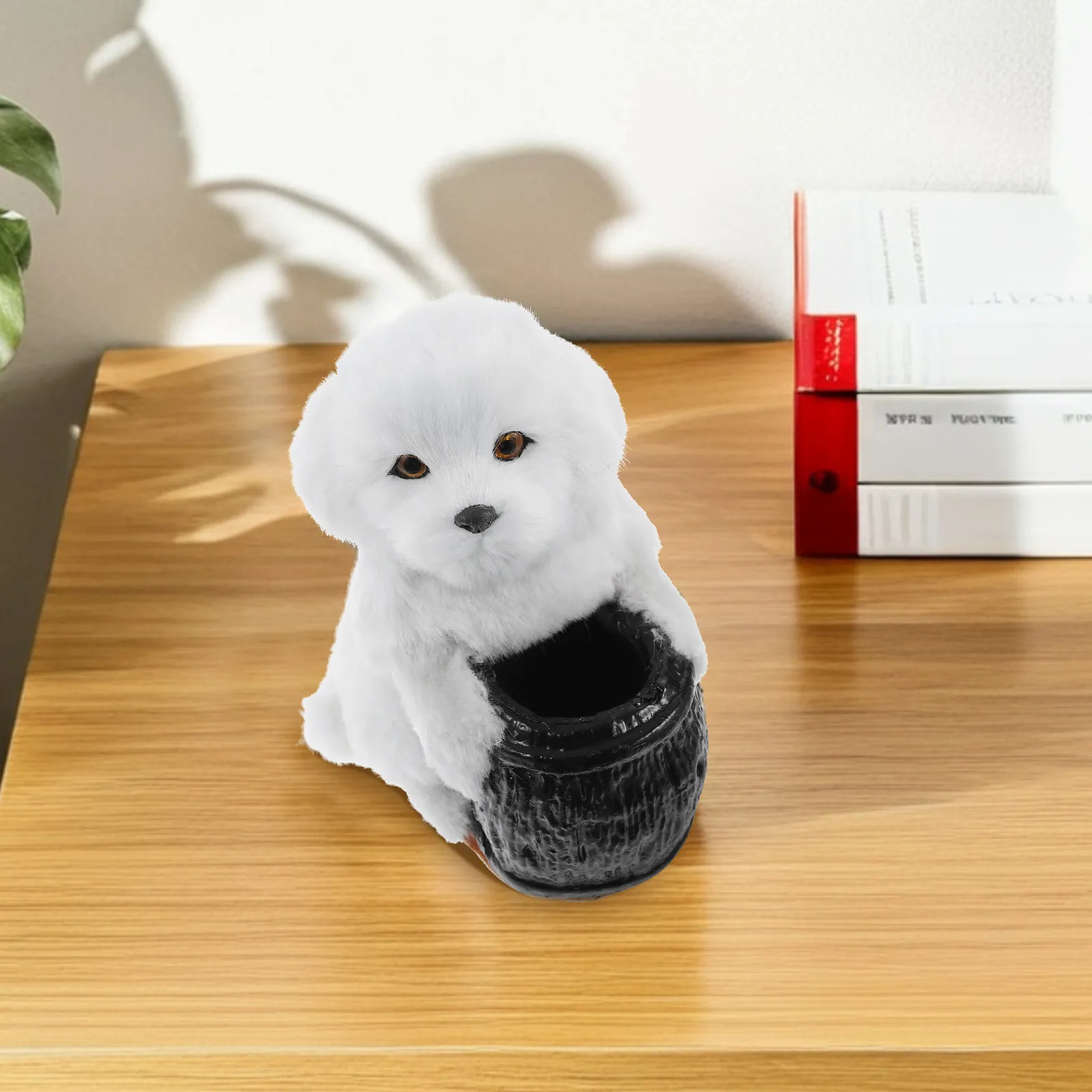 かわいい犬のペンホルダー、柔らかいデスクオーガナイザー、多機能文房具ホルダー、装飾的なペンシルカップ、オフィスのデスクトップに最適