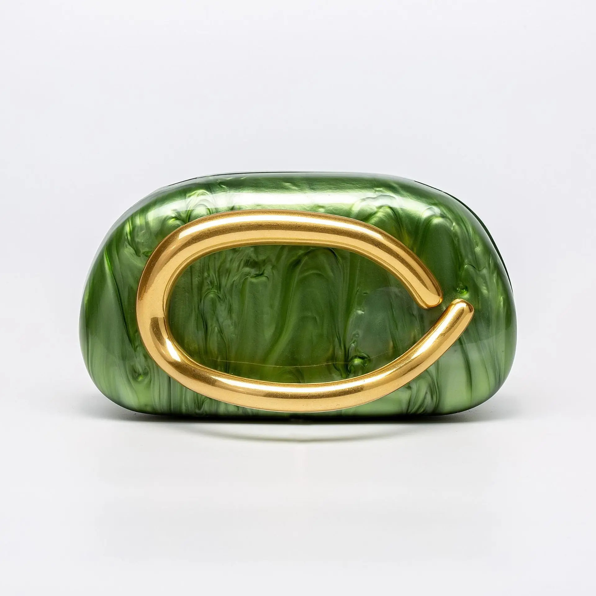 2025 Trendy acryl clutch portemonnees metalen handvat portemonnee dames avondtasje voor bruiloften dame feesten skin-touch coating handtas