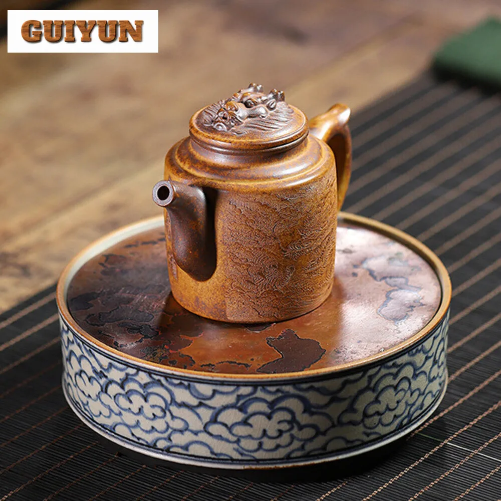 

230ml Chinese Yixing Purple Clay Reducing Roasting Teapots Beauty Kettle Famous Hand-carved Dargon Tea Pot Zisha Tea Set Teaware