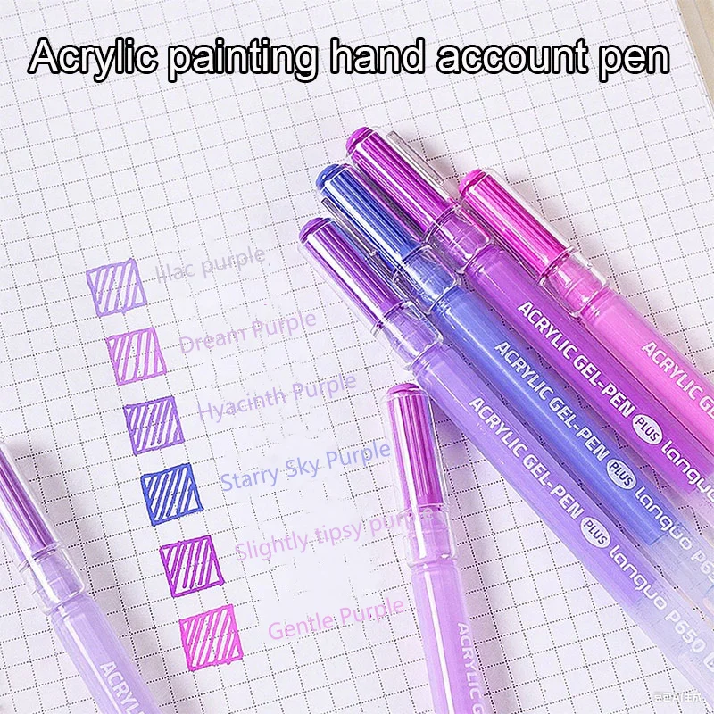 LANGUO 6-farbige Textmarker, Acryl-Malerei, Kunstmarker, schnell trocknend, ungiftig, für Studenten, Zubehör, koreanisches Briefpapier