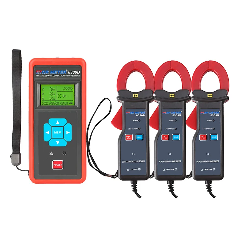 ETCR8300D EM8300D Three-channel DC/AC 0.0A-1000A Current Recorder On-site On-line Simultaneous Monitor Fault Finder 380/220V