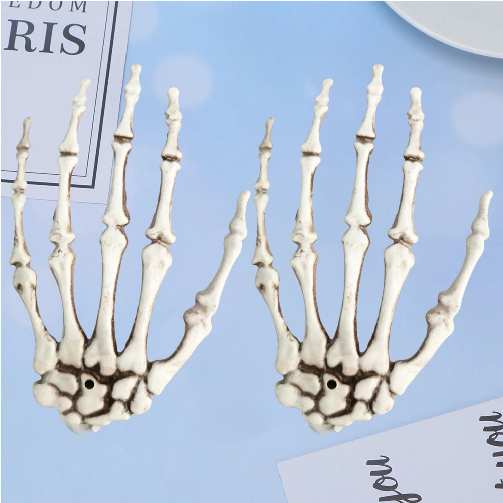 

1 Pair Hand Bone Scary Plastic Decorations Spooky Bone Hands For Halloween Party Theater Haunted House Display With