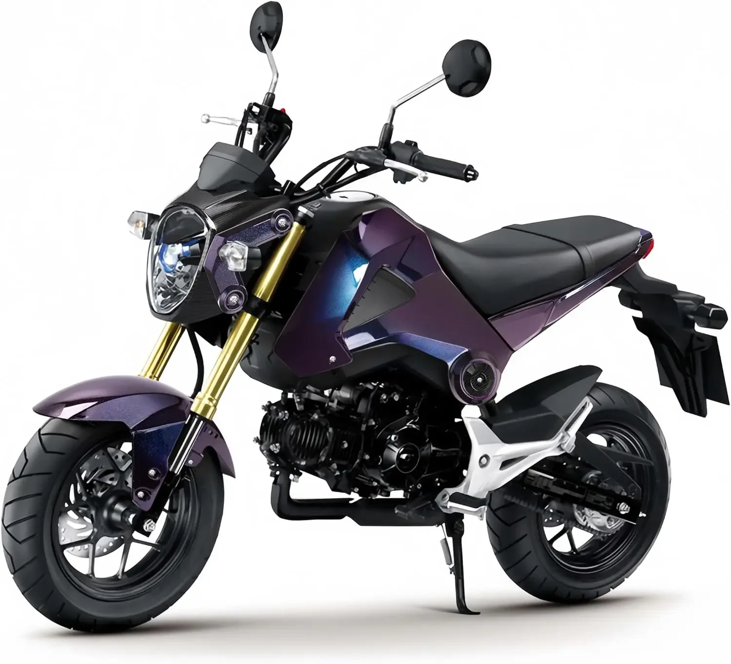 Motorcycle Fairing Kit in ABS Material Compatible with Honda Grom Msx 125 SF 2013-2016, Purple Color with Chromatic Effect