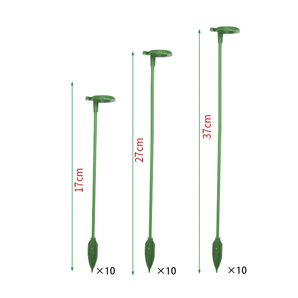 30pcs Green Fiber Tube Plant Stakes 17/27/37cm Adjustable Single for stem Support for Orchids Succulents Hydrangeas