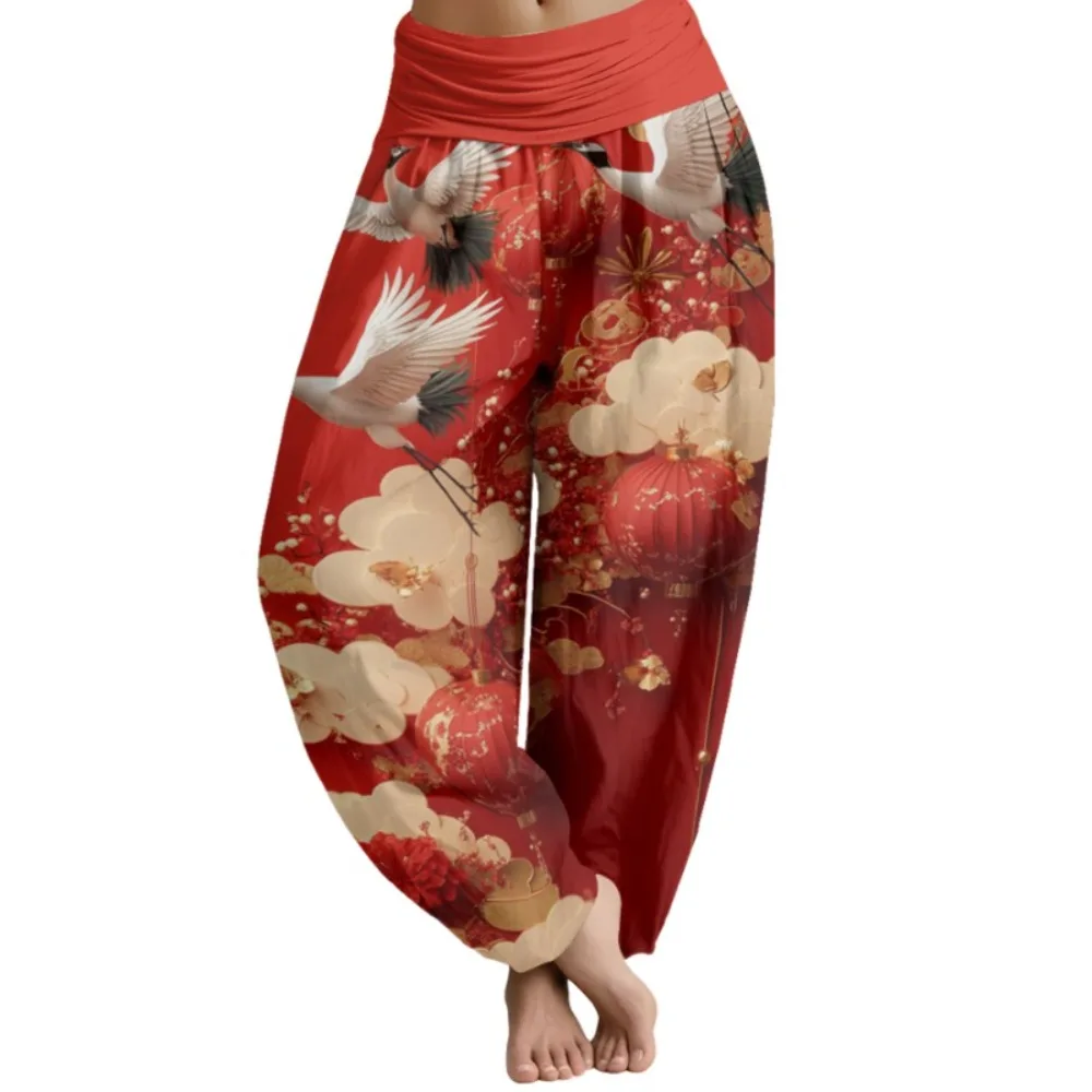 Harajuku Kranen Thaise Broek Gunstige Wolken Vrouwen Wijde Pijpen Broek Chic Losse Hoge Taille Workout Joggers Casual Harembroek