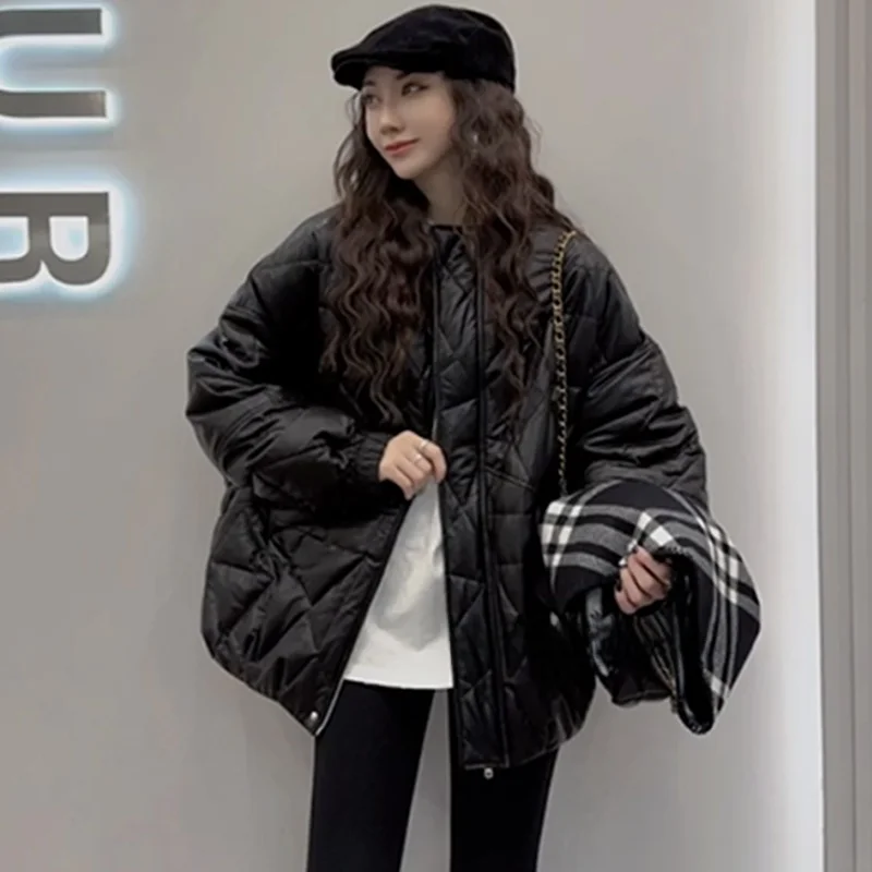 Ele round Ne down Jaet Leather Coat Women's 2024 Winter New Irregular ape European Sle Faionable Real Leather Top