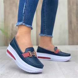 Platform Women's Sneakers Fashion Casual Comfortable Slip on Flat White Shoes Women Increase Vulcanize Shoes Shoes Woman