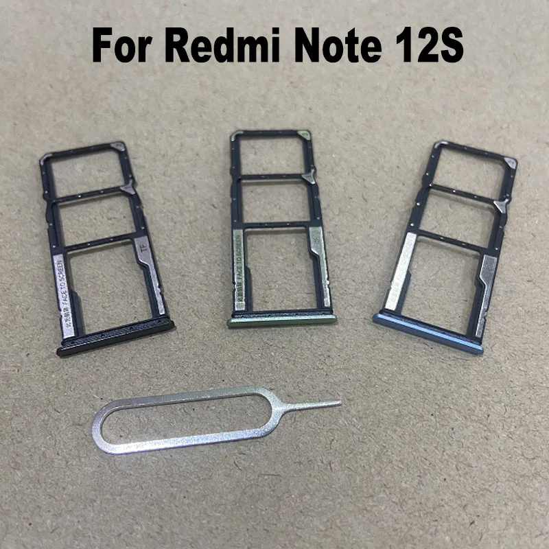 Baru untuk Xiaomi Redmi Note 12S wadah Slot kartu Sim pemegang soket konektor adaptor suku cadang perbaikan pengganti