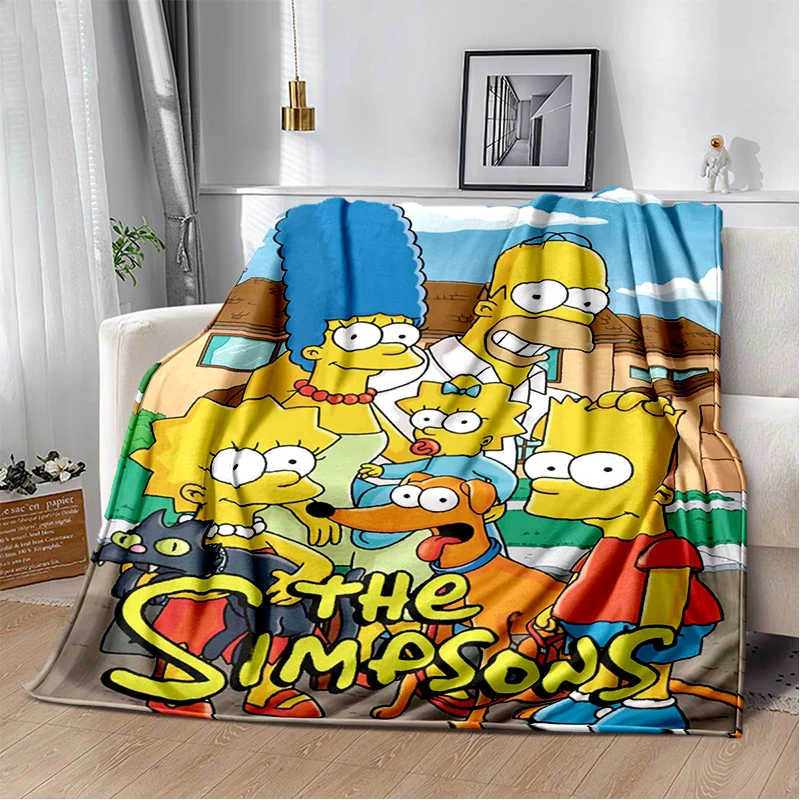 2025 New Funny The Simpsons Cartoon Gift Soft Flannel Blanket,Throw Comfortable Blanket for Beds Sofa Home Bedroom Kids