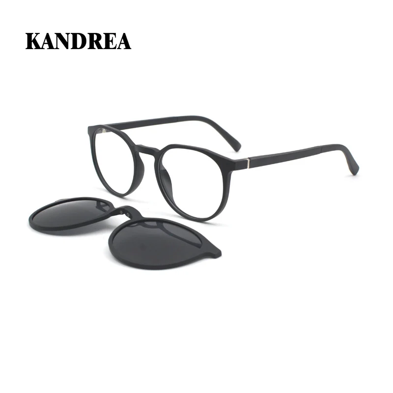 KANDREA Round Sunglasses Women Man Magnetic Glasses Clip on Brand Designer 2023 Vintage Optical Myopia Eyeglasses Eyewear C8011