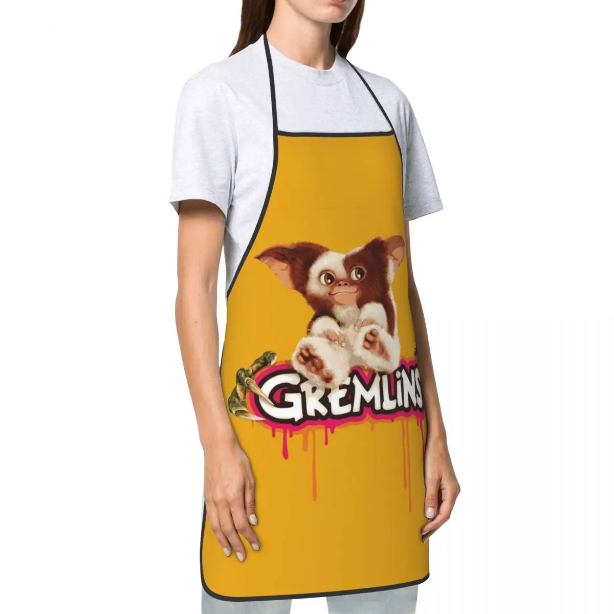 Custom Bib Gremlins Schort Mannen Vrouwen Unisex Volwassen Chef Koken Keuken Monster Film Gizmo Mogwai Tablier Cuisine Painting