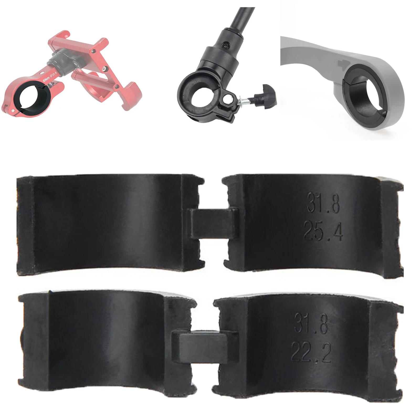 

4/8X Bicycle Handlebar Silicone Gasket Computer Mount Extender Washers 31.8 To 25.4/22.2 Handlebar Gasket Adapter Bicycle Parts