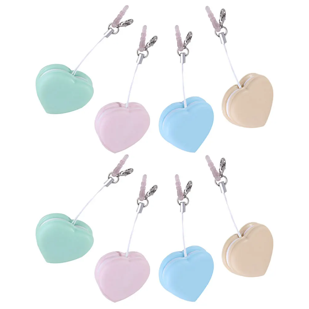 

8Pcs Mobile Phone Screen Cleaner Silicone Pendant Heart Design Hanging Wipes Glasses Lens Cleaner Cloths Portable