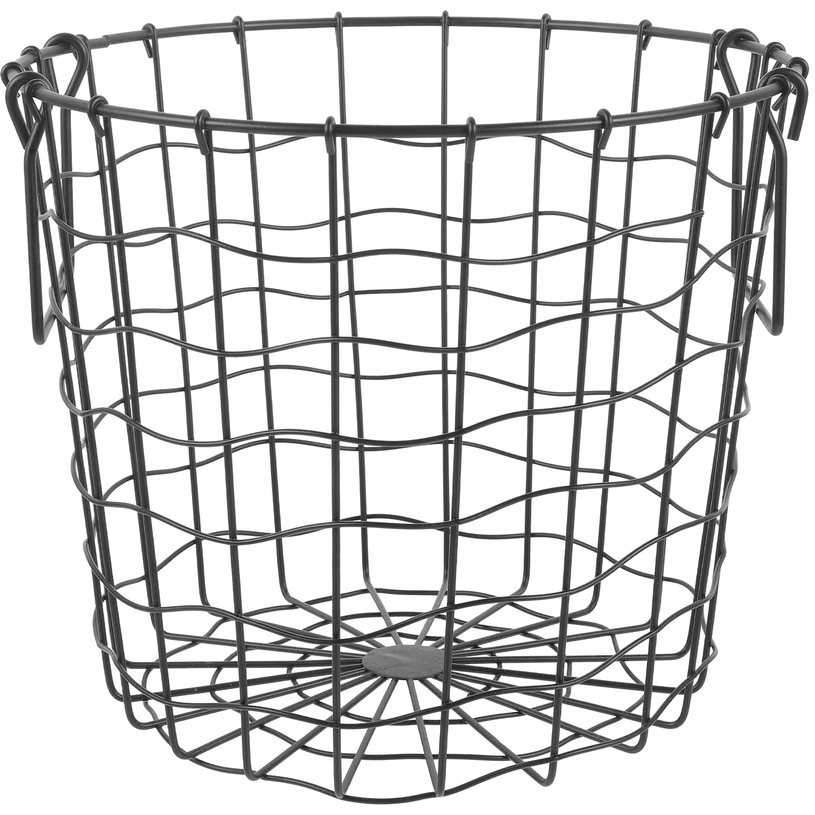 Country Round Iron Firewood Storage Basket Outdoor (black) for Organize Log Holders Fireplace Indoor Wire Baskets