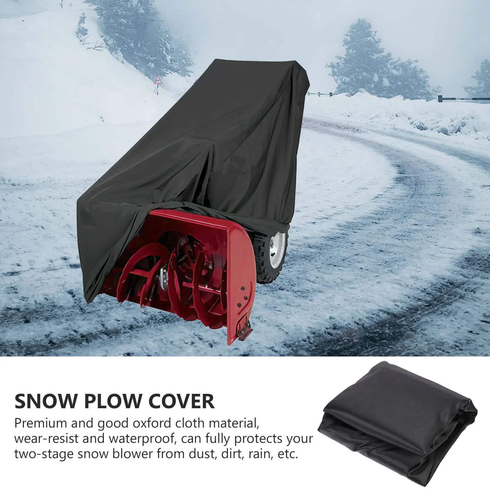 

Snow Blower Protective Cover Foldable Waterproof Wear-Resistant Oxford Cloth Protector Convenient Storage Cover for Two-Stage
