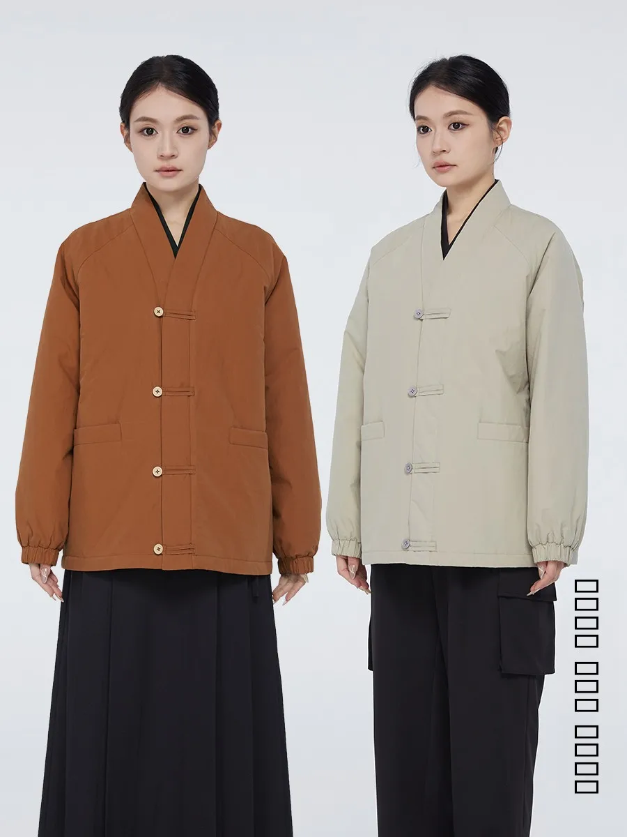 

Einstein Thiened Cotton Jaet New Chinese Sle Workwear for Restaurant Hotel Tea House Homestay Service Autumn Winter Out...