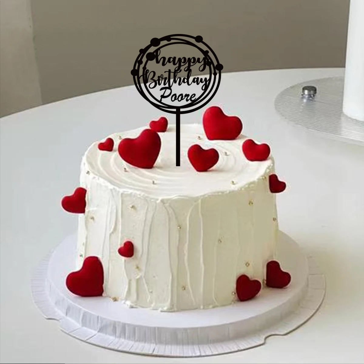 1 pièce Support de gâteau personnalisé avec nom, motif dessin animé Joyeux Anniversaire, pour bar, fournitures pour célébrations de remise de diplômes et de fêtes
