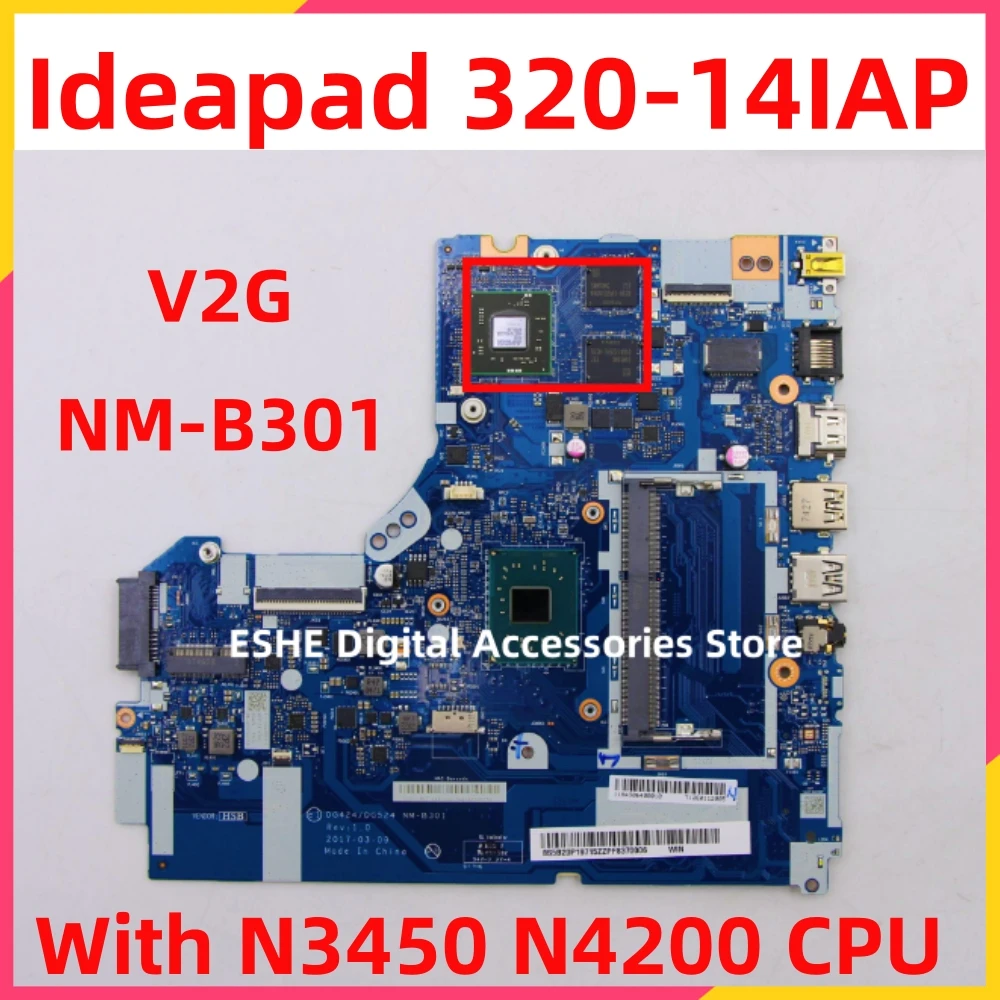 DG424 DG524 NM-B301 For Lenovo Ideapad 320-14IAP Laptop Motherboard With AMD N3450 N4200 CPU V2G GPU 5B20P19715 100% tested OK