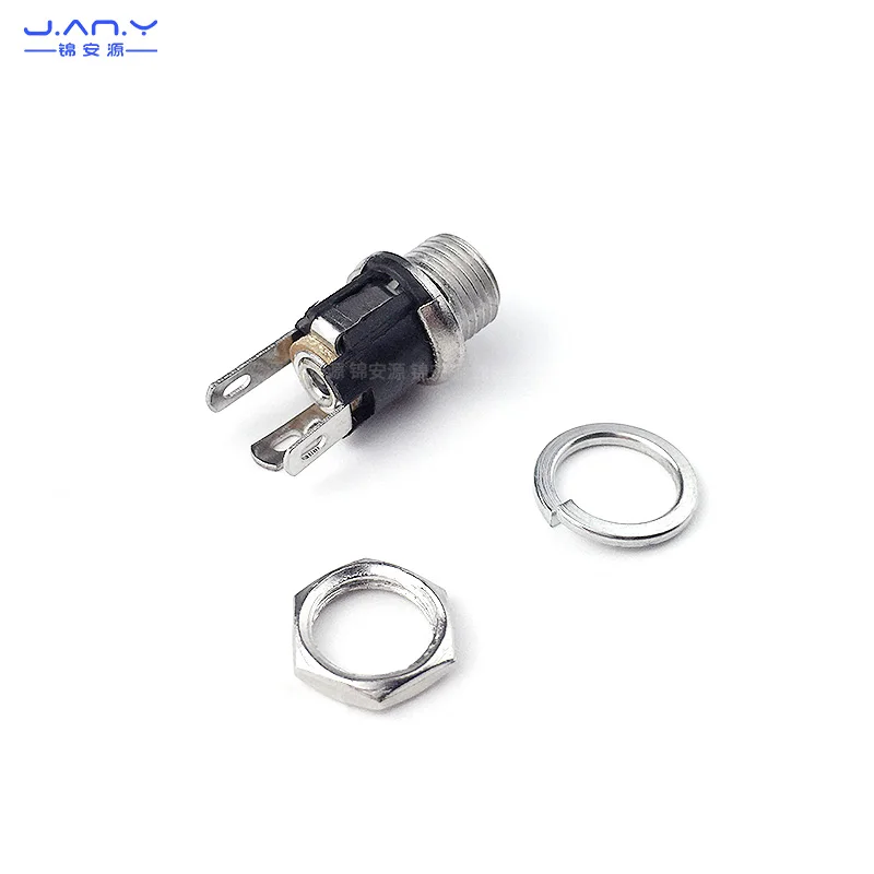 DC female head with thread 5.5 * 2.1/2.5mm pure copper power charging panel socket DIY welding wire assembly power socket