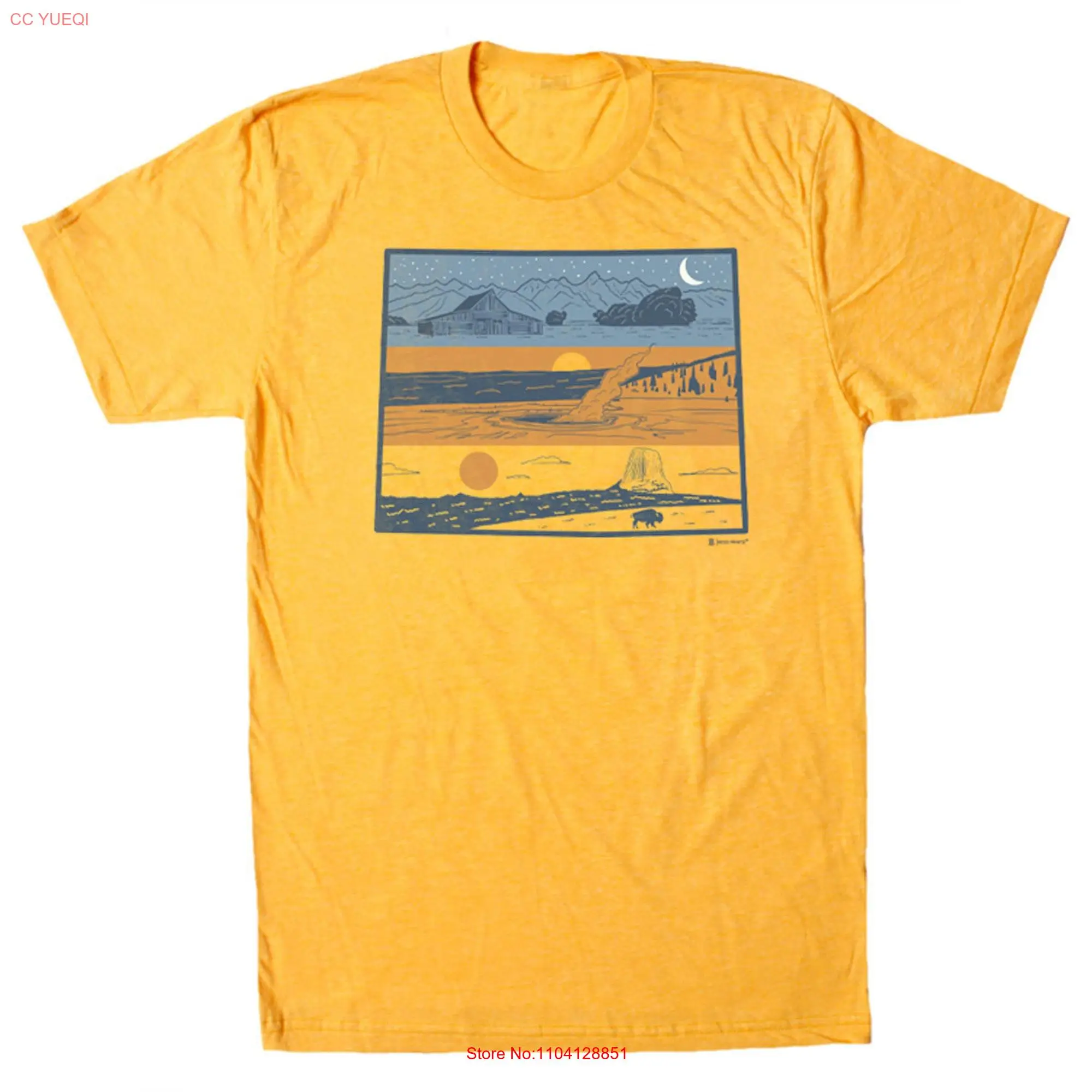 Layers of Wyoming T Shirt long or short sleeves