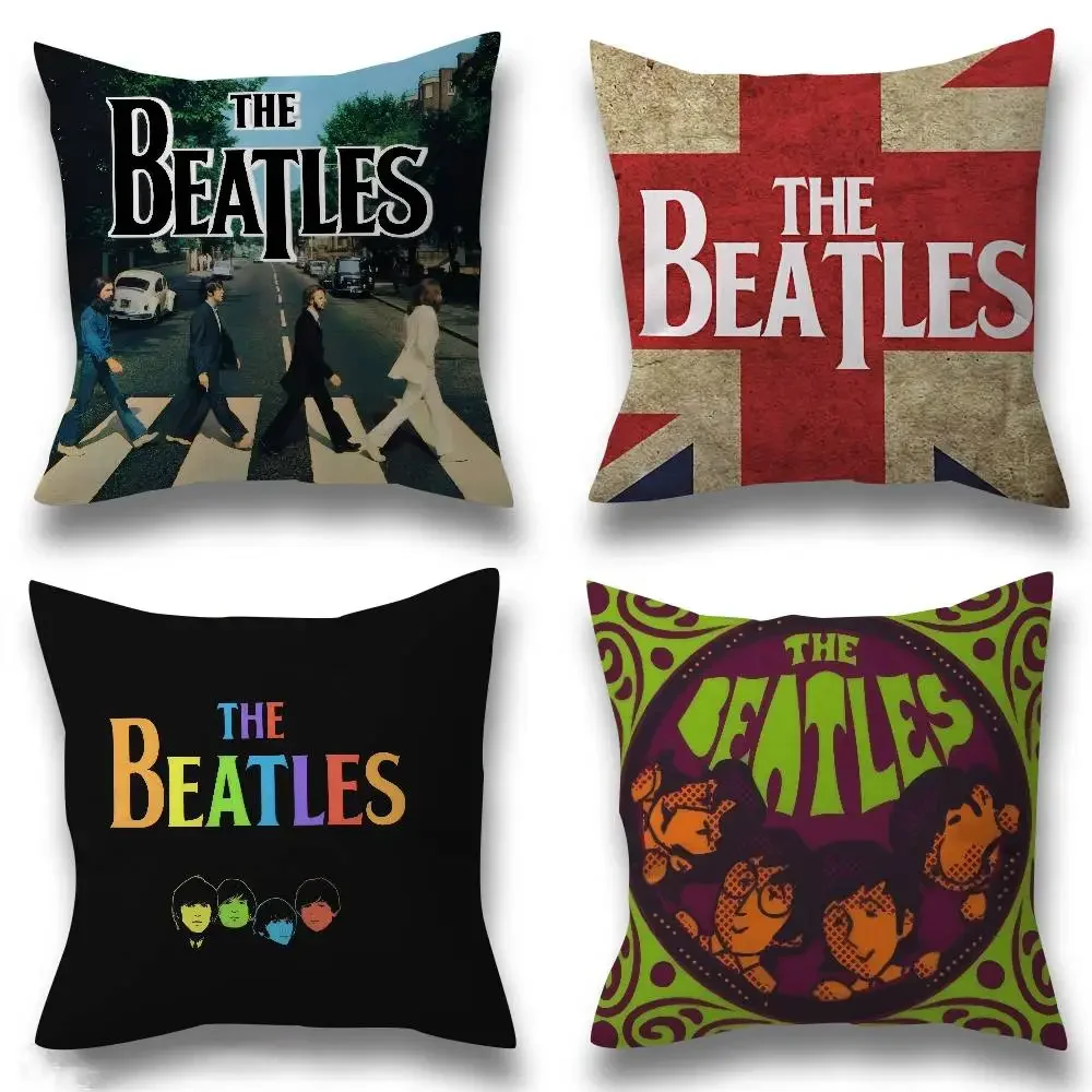 Yellow Submarine T-The band Beatles Double-sided Printed pillow cover Short plush Suitable living room sofas throw cushion cover