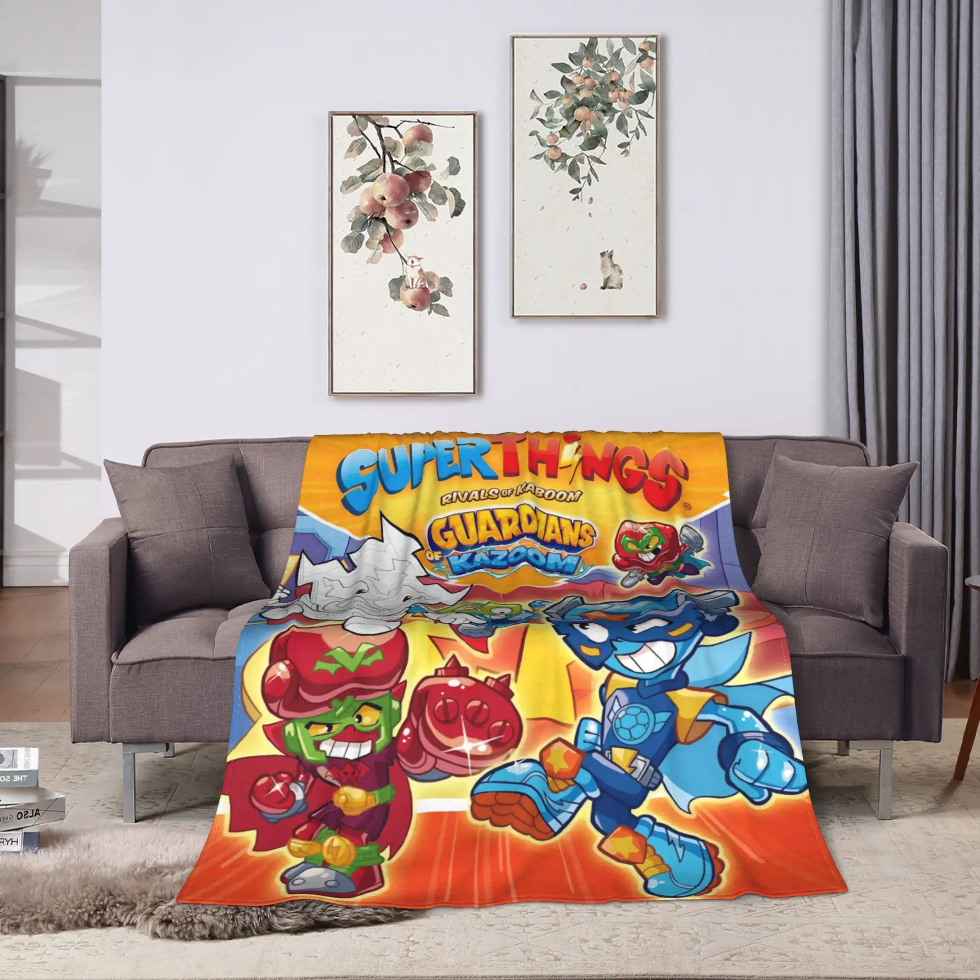 Superthings Guardians of Kazoom Flannel Blanket Winter  Super Warm Throw Blanket for Kids Adult Home Decor Bedspread Bed Cover