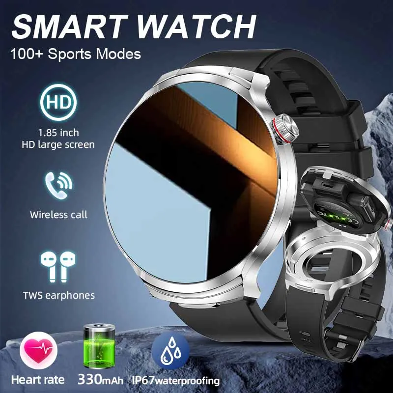 

Смарт-часы 2 в 1, наушники-вкладыши TWS, Bluetooth-наушники, монитор сердечного ритма, здоровья, умные часы, фитнес-часы, наушники, воспроизведение музыки