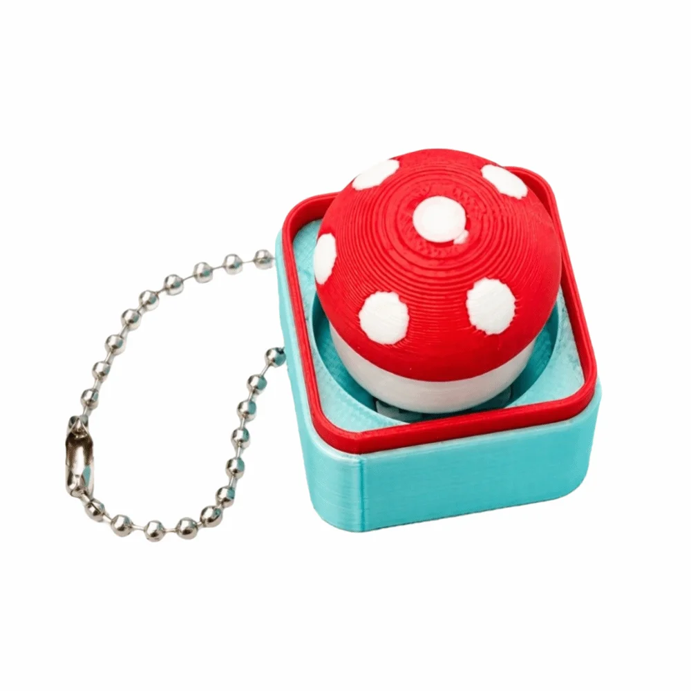 Keyring Mushroom Finger Button Clicker Clicking Pressure Cute Clicker Fidget Fidget Keychain Office