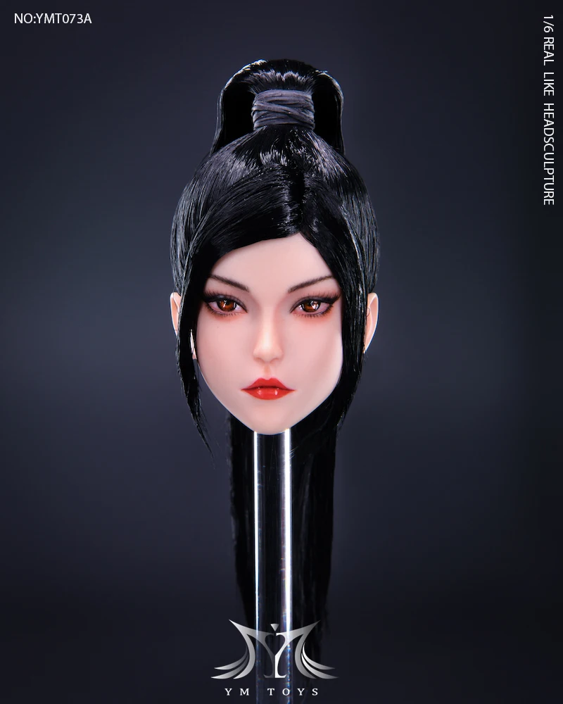 YMTOYS 1/6 Scale Mei Er Cool Agent Girl Head Sculpt Carved Model Fit for 12'' TBLeague JIAOU Suntan Action Figure Body