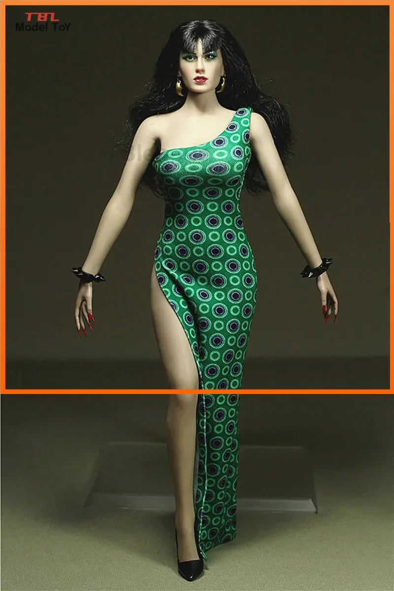 

Custom Made 1/6 Scale Single Shoulder Split Skirt Dress for 12inch Phicen Tbleague JIAOUL Action Figure toy