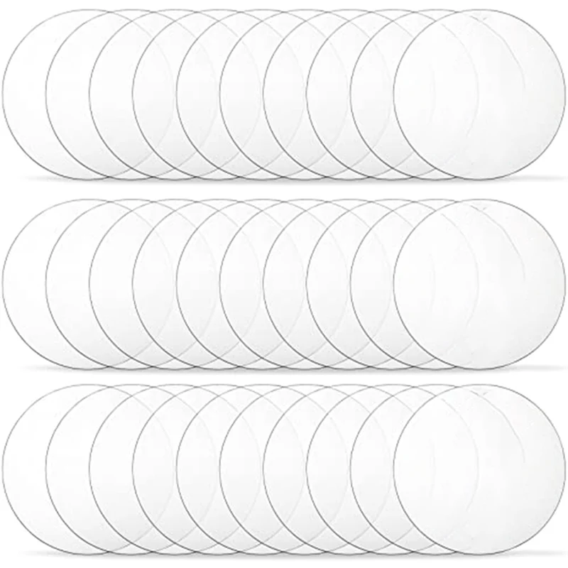 AB45 100 PCS Clear Acrylic Blanks Transparent Acrylic Ornament Blanks Sheets For Art Crafts