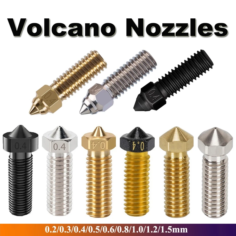 Volcano Copper Plated Nozzle Hardened Steel Nozzles For Creality K1 K1 Max Artillery Vyper Hotend 3D Printer Parts