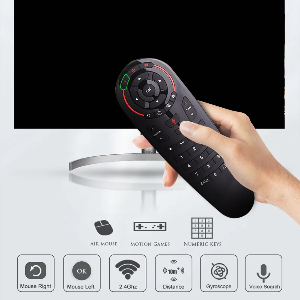 G30S tetikus udara suara, Remote Control Universal 33 tombol IR belajar penginderaan Gyro nirkabel Remote pintar untuk kotak TV Android