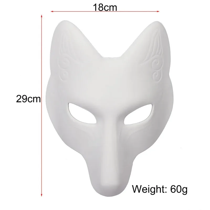 Masque de renard en cuir PU, bricolage, peint à la main, Style Anime japonais pour Cosplay, mascarade pour femmes, accessoire de fête d'halloween