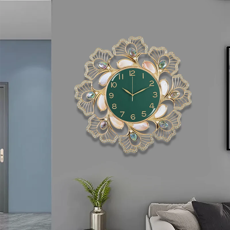 Armens 0072G High Quality Modern Light Luxury Metal Wall Watch Clock Abalone Shell Pearl Decoration Art Wall Clock