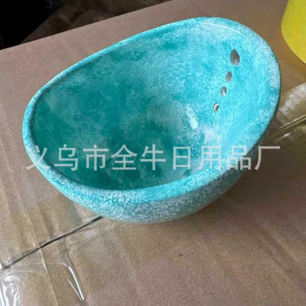 Pottery Herbal Weeding Peeling Separator Medicinal Material Peeling Bowl Handmade Pottery Herb Stripper Bowl 4 Holes Save Time