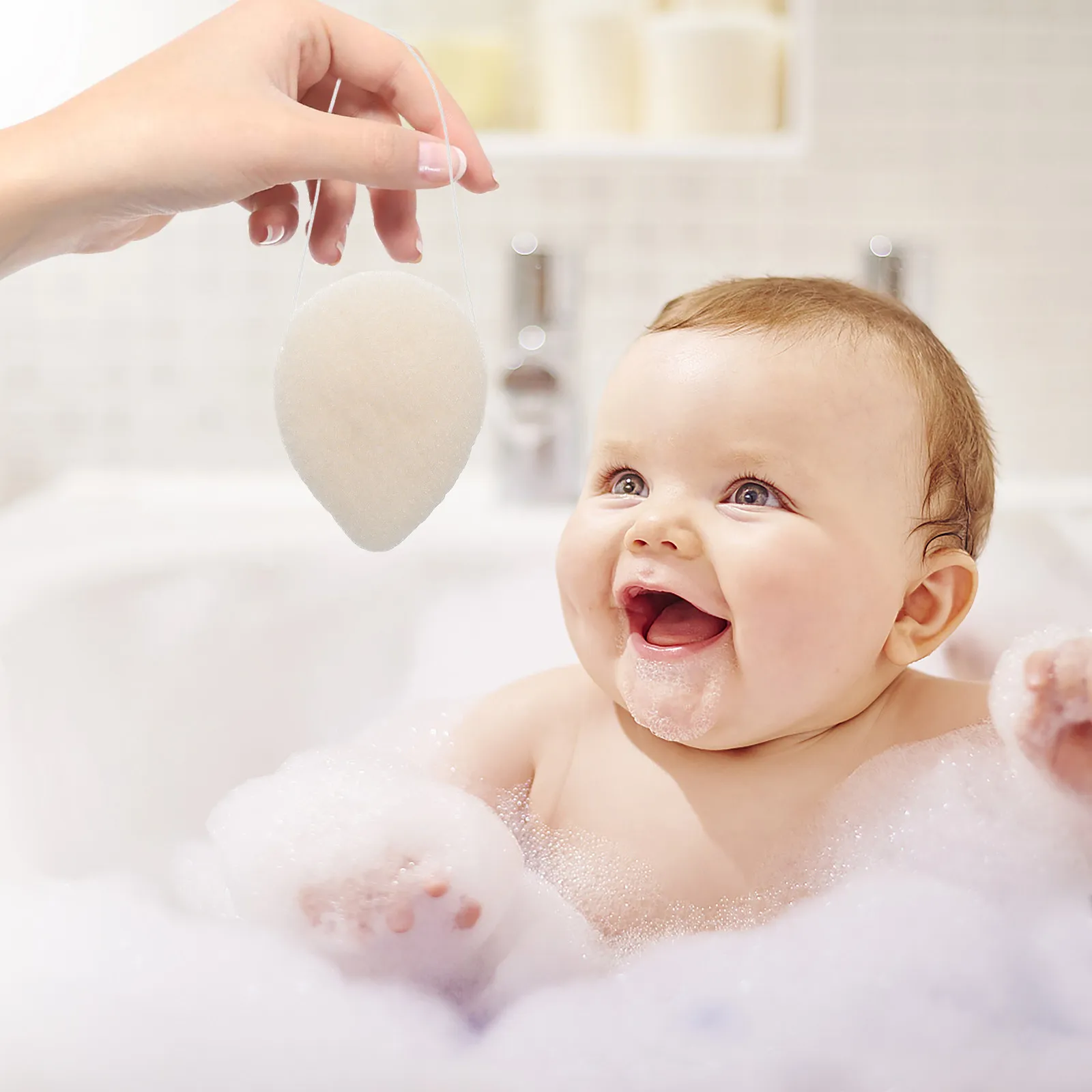 

Natural Bath Sponge for Face and Body Exfoliation Gentle Soft Skin Friendly Deep Cleansing Facial Body Scrubber Pad Baby Safe