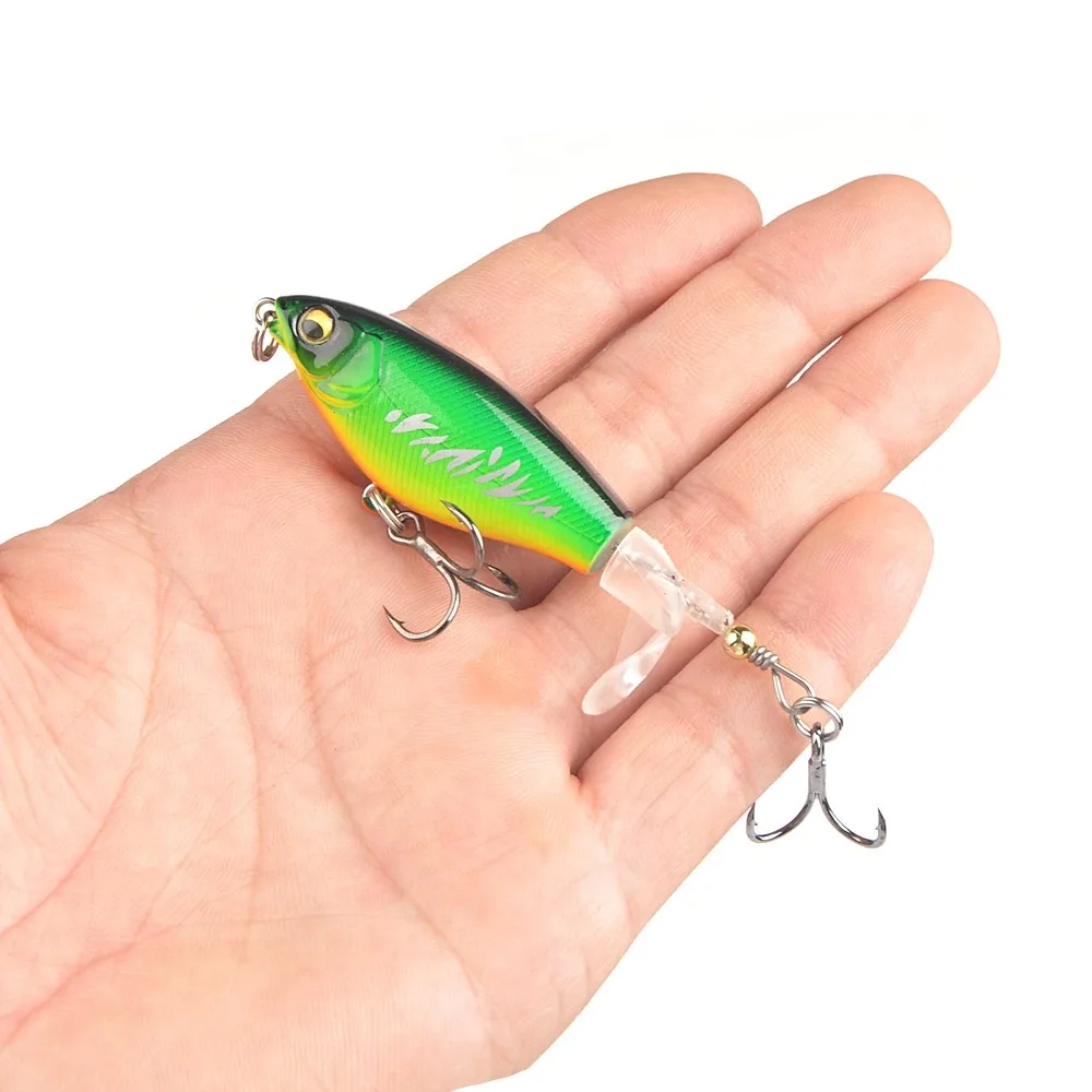

1pc 6g 45mm Mini Whopper PlopperTopwater Rotating Tail Lure Loud Sound Long Cast Bass Pike Snakehead