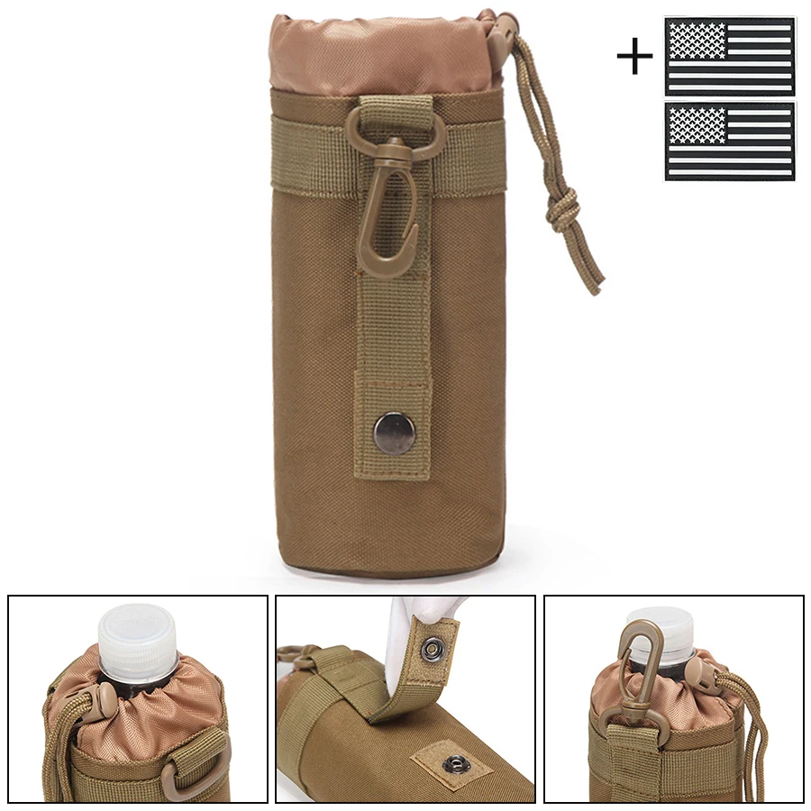 Outdoor Sports Water Bottle Cover with Drawstring Closure, MOLLE System Compatible, Mountable Mountaineering and Cycling Cup Pro
